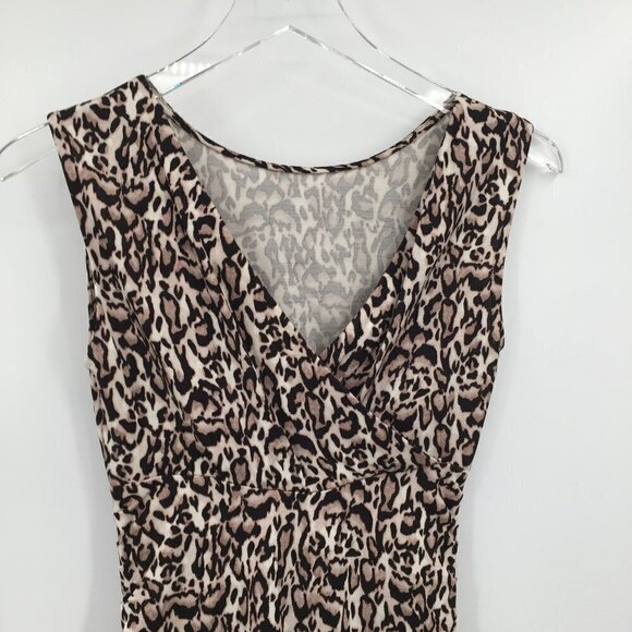 DVF Diane von Furstenberg Jolene Leopard Bark Small shift dress silk tan new 0 - Picture 4 of 6